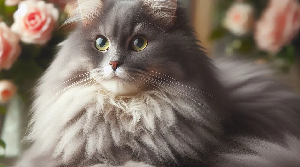 gato angora cinza