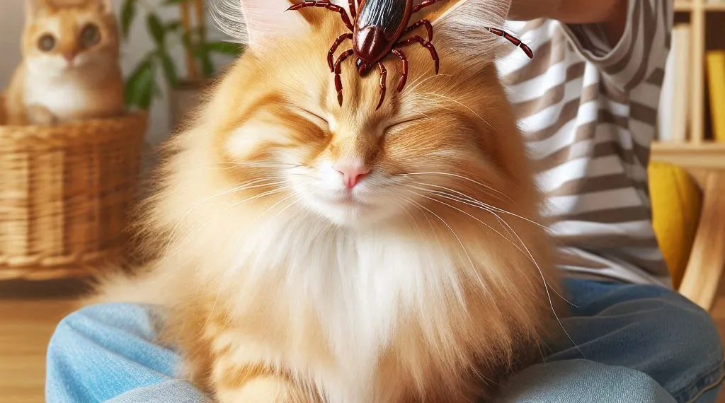 carrapato em gato
