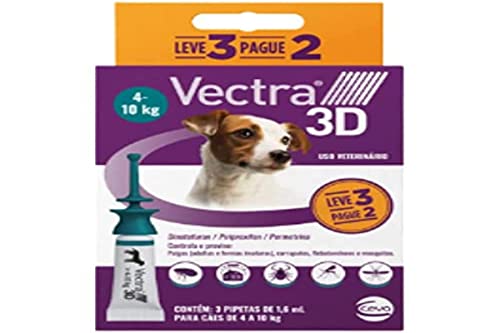 Ceva VECTRA 3D CAES 4-10KG 3 PIPETAS BR,Mult-colored