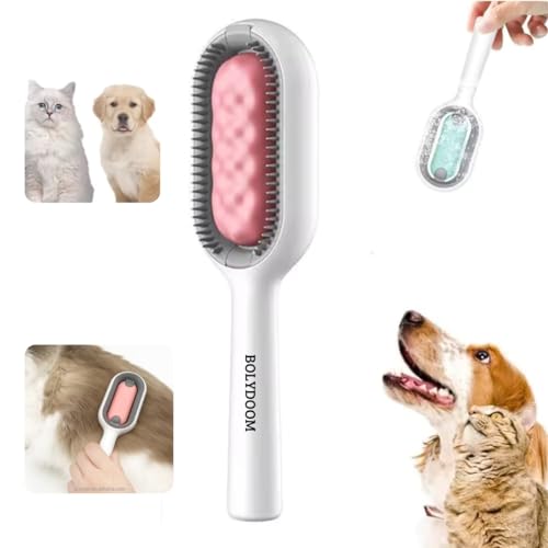 Escova Removedor de Pelos 4 em 1 para Pets - Rasqueadeira, Banho a Seco e Massageador para Cachorros e Gatos, Facilita Limpeza Tira Pelos em Tecidos - BOLYDOOM