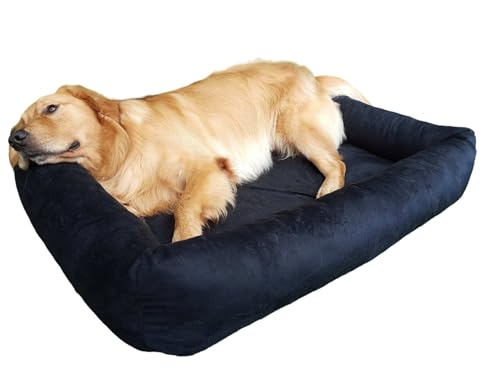 Cama Para Cachorro Grande 100x87 Cm - ESCOLHA A COR - 100% Lavável e Resistente - Pet Querido (PRETO)