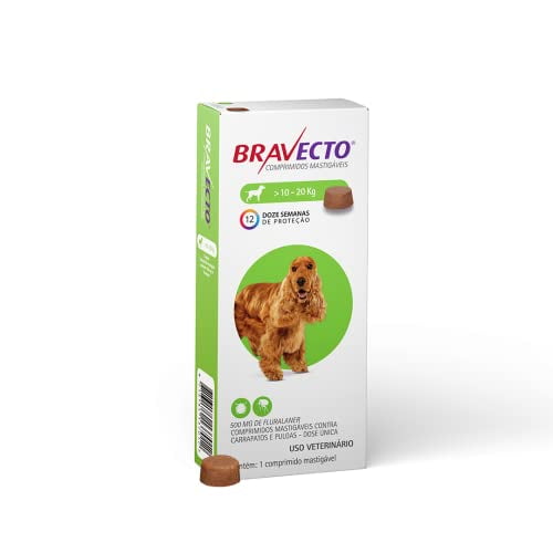 Bravecto Cães de 10 até 20kg Bravecto para Cães, 10 a 20kg,