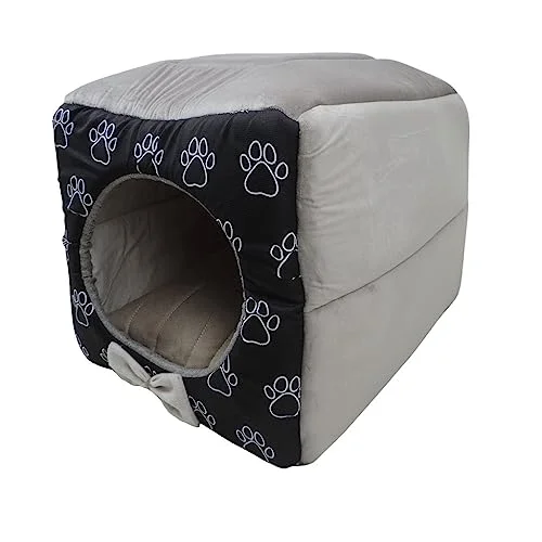 Cama Iglu e Toca Para Cachorro Luxo Preto Vime G