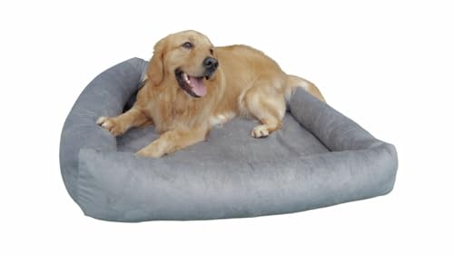 Cama Para Cachorro Grande 100x87 Cm - CINZA - 100% Lavável e Resistente - Pet Querido