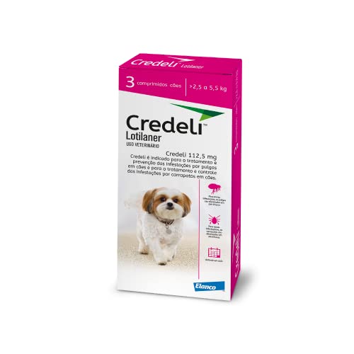 Elanco Credeli antipulgas e anticarrapatos para cães de 2,5kg a 5,5kg 112mg - 3 comprimidos