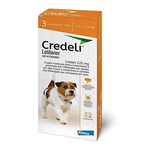 Elanco Credeli™ Antipulgas e Anticarrapatos Para Cães De 5 5Kg A 11Kg 225Mg - 3 Comprimidos