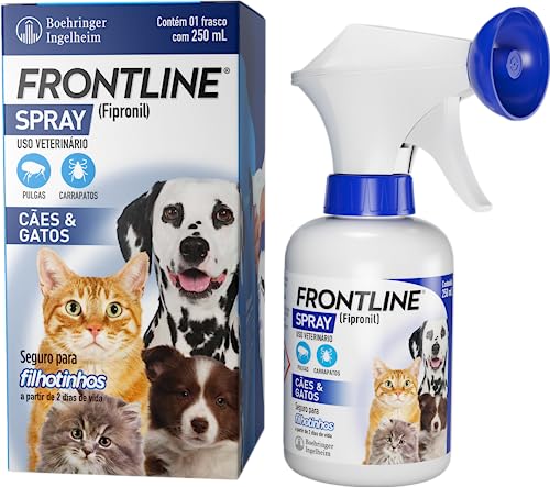 Frontline Antipulgas E Carrapatos Spray Para Cães E Gatos - 250Ml