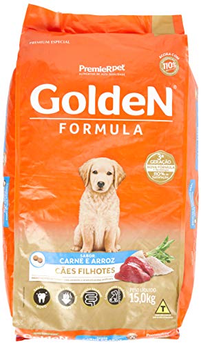 Premier Pet Golden Ração para Cães Filhotes, Sabor Carne e Arroz, 15kg