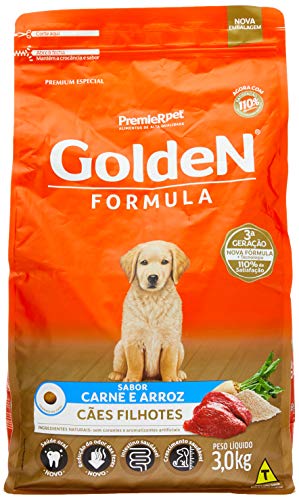 Premier Pet Ração Golden Filhote para Cães Sabor Carne e Arroz, 3kg