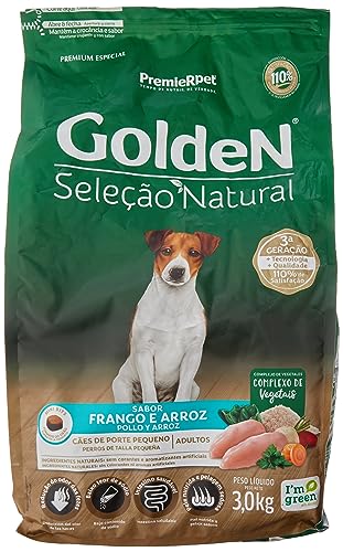 Premier Pet Ração Golden Seleção Natural Para Cães Adultos De Raças Pequenas Mini Bits 3Kg Para Todas Grande Adulto