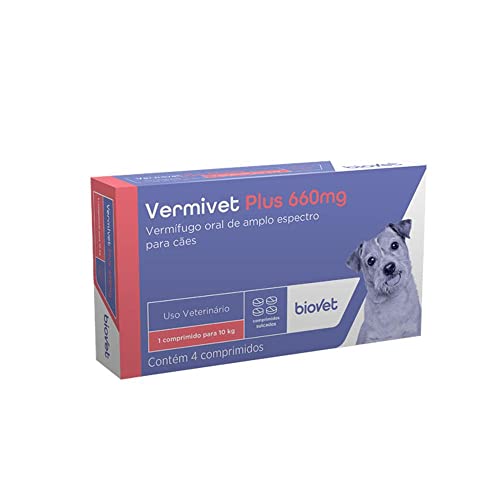 Biovet Vermífugo Vermivet Plus 660Mg Para Cães - 4 Comprimidos
