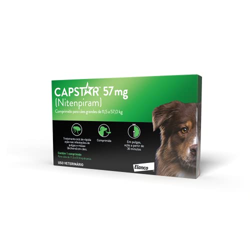 Elanco Capstar Antipulgas 57 Mg Para Cães Acima De 11 4 Kg - 1 Comprimido