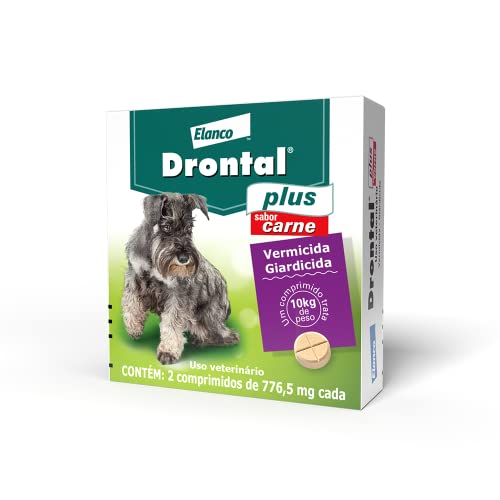 Vermífugo Bayer Drontal Plus Sabor Carne para Cães de até 10kg - 2 Comprimidos