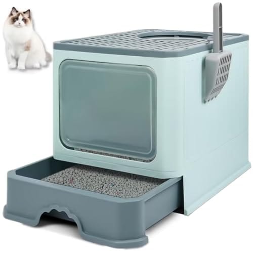 Caixa de Areia para Gatos,50X40X40Cm, Caixa de Areia Fechada para Gatos, Caixinha de Areia para Gatos, Banheiro para Gatos Fechado, Pa de Areia para Gatos, Banheiro para Gatos Fechado Litter Box