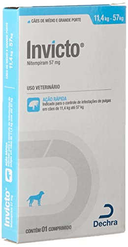 Dechra Antipulgas Invicto Cães De 11 4 A 57 Kg - 1 Comprimido