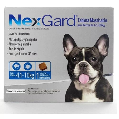 NexGard Antipulgas e Carrapatos para Cães de 4,1 a 10kg, 1 tablete