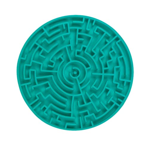Pet Games Labirinto Verde-Água P -Tapete Para Lamber E Comedouro Para Cães