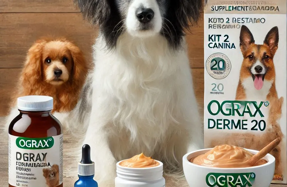 KIT 2 Ograx Derme 20: Suplemento Ideal para Pele e Pelagem Canina
