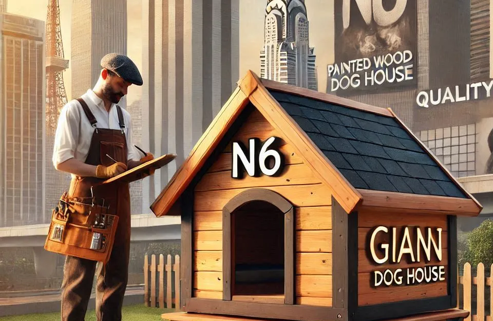 Casa de Cachorro em Madeira Pintada Gigante N6: Qualidade e Conforto para o Seu Pet