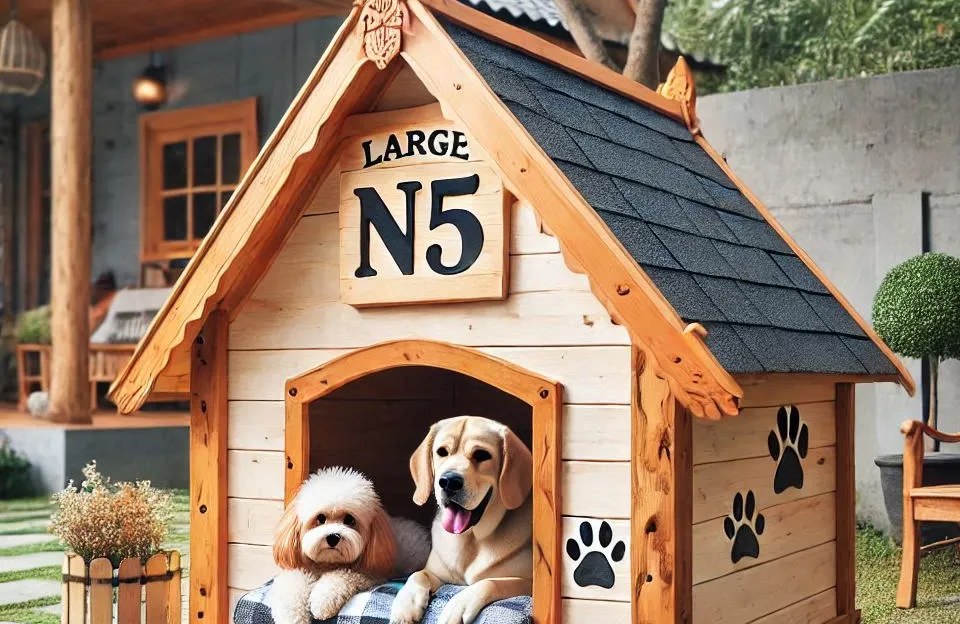 Casa de Cachorro em Madeira Pintada Grande N5: Conforto e Estilo para Seu Pet