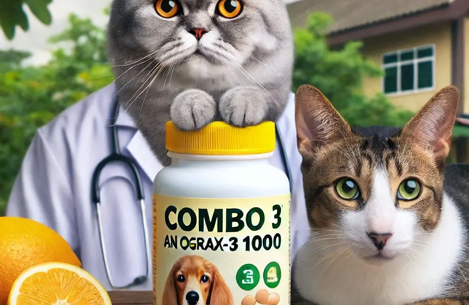 Combo 3 un Ograx-3 1000 Suplemento para Cães e Gatos
