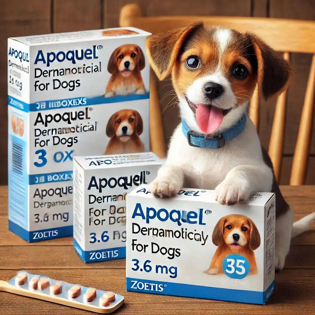 3 Caixas Apoquel Dermatológico para Cães 3,6 mg - Zoetis: A Solução Ideal para a Coceira do Seu Pet
