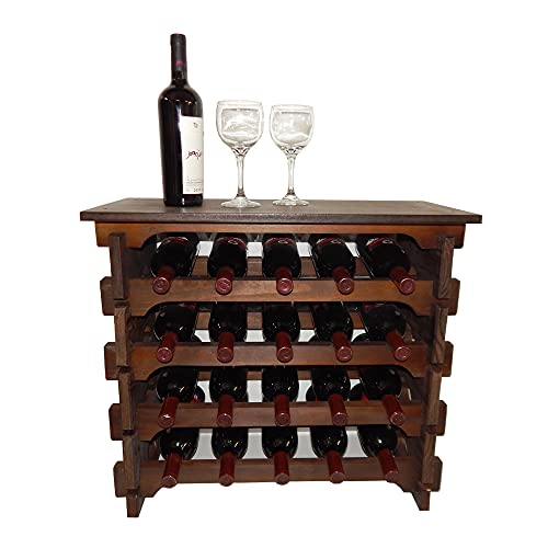 Adega Vinho Madeira 20 Garrafas Tipo Mesinha Cor Imbuia C05 Cevey Adegas e Artesanatos