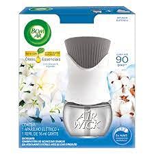 Air Wick Difusor Elétrico Bom Ar Lirio Branco E Algodão Aparelho + Refil 16Ml Azul