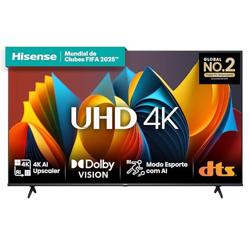 Hisense Smart TV UHD 4K DLED 58" Polegadas 58A6K com HDR10+ Dolby Vision Game Mode Controle por Voz Alexa Built-In AirPlay