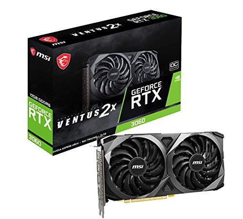 MSI Placa gráfica GeForce RTX 3060 12 GB 15 Gbps GDRR6 192-Bit HDMI/DP PCIe 4 Torx Twin Fan Ampere OC Graphics Card