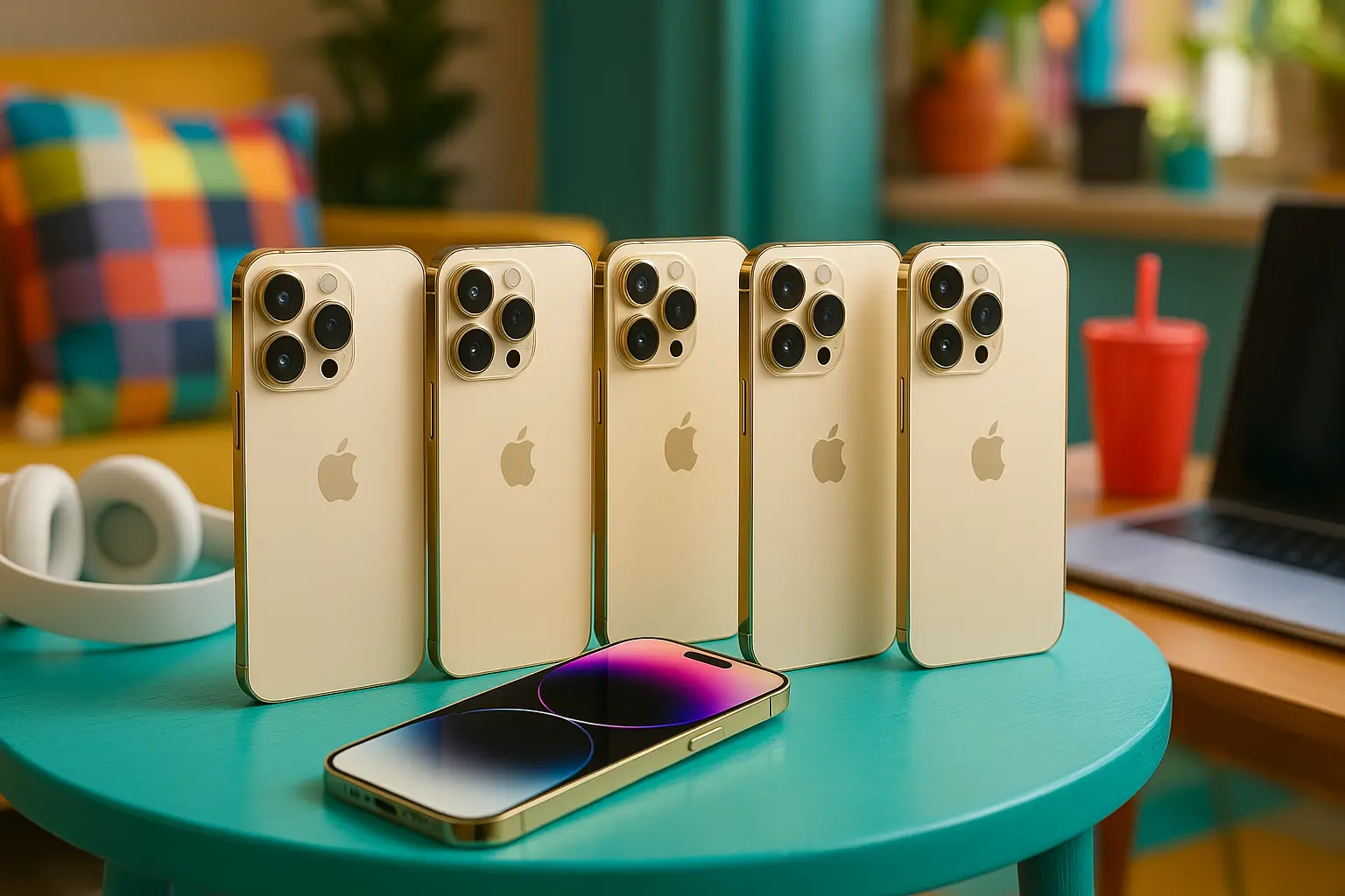 Principais Cinco Iphone 14 Pro dourado