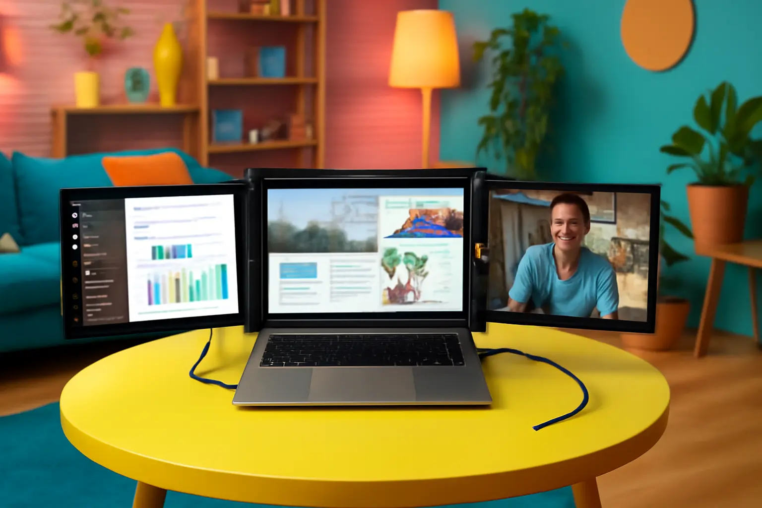 Principais Cinco monitor portátil triplo