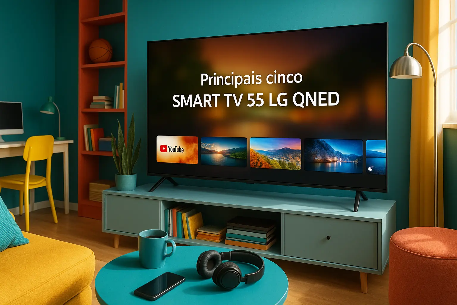 Principais Cinco smart TV 55 LG QNED