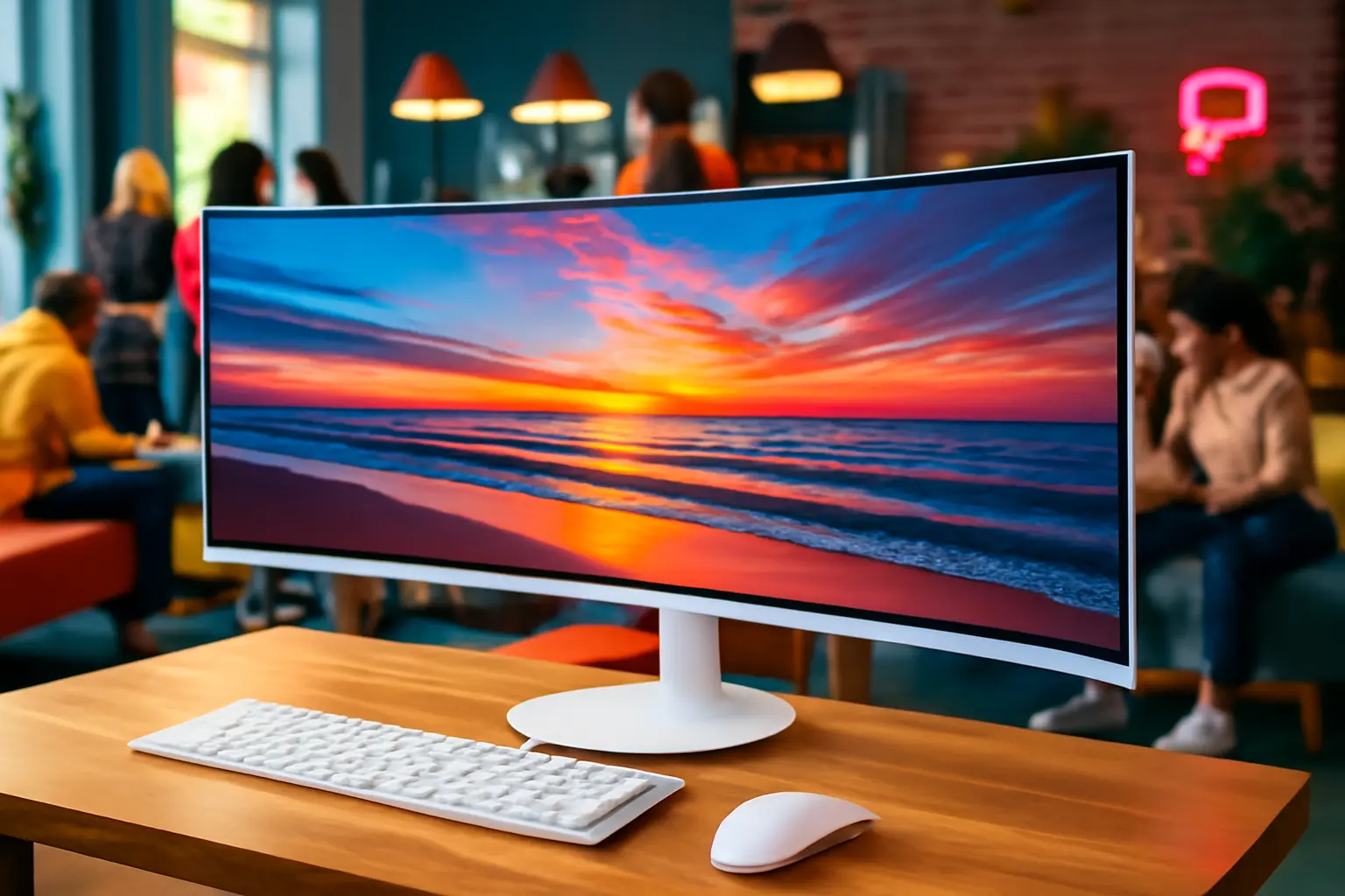 Principais Cinco monitor ultrawide branco