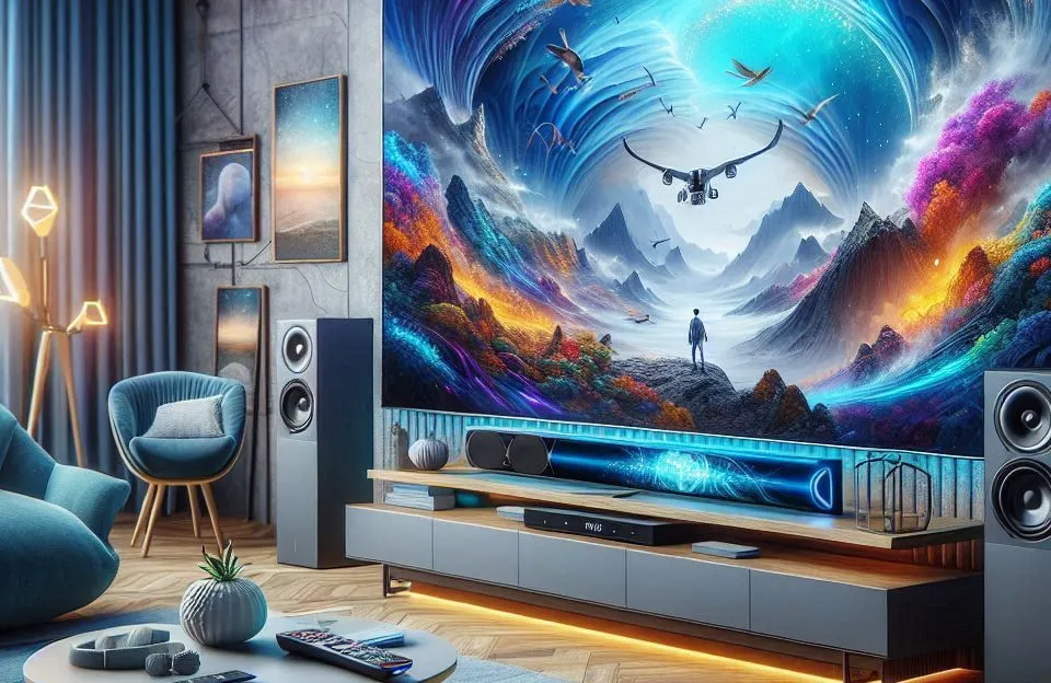 Combo Samsung Smart TV 65" QLED 4K com Soundbar Imersiva