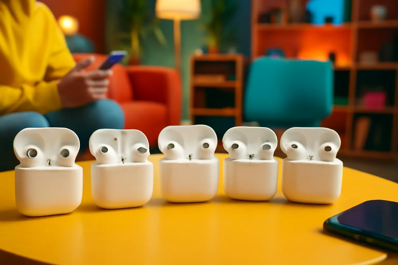 Principais Cinco AirPods 4 com cancelamento de ruídos
