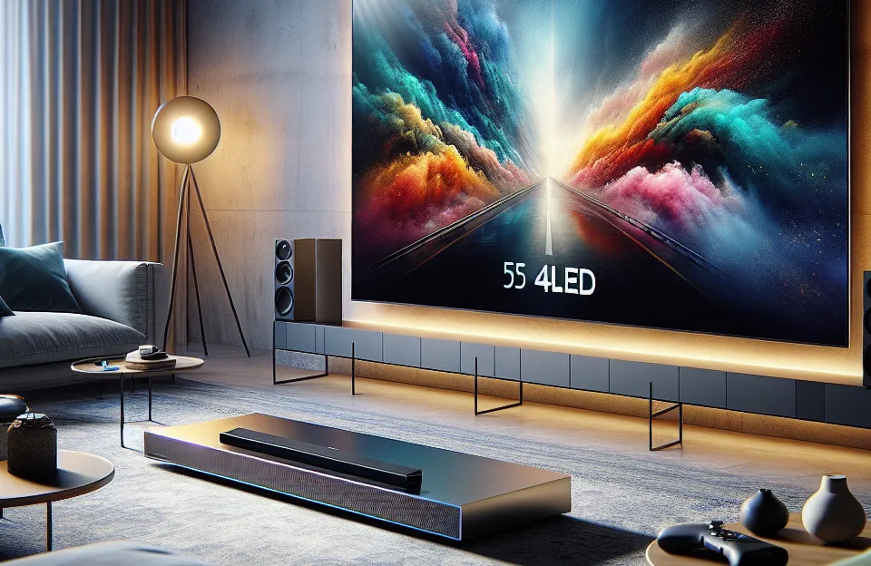 Samsung Smart TV 55" QLED 4K com Soundbar: Imagem e Som de Cinema