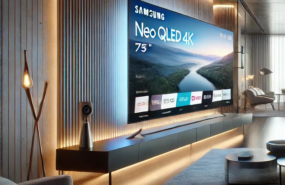 Samsung AI TV 75" Neo QLED 4K 75QN85D 2024 + Smart TV 32" Tizen HD 32T4300: Tecnologia e Imersão em Sua Melhor Forma
