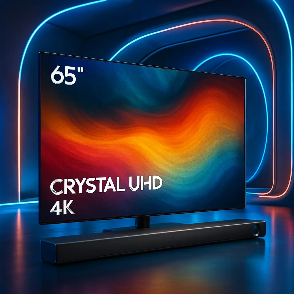 Smart TV 65" Crystal UHD 4K com Soundbar e Som Imersivo