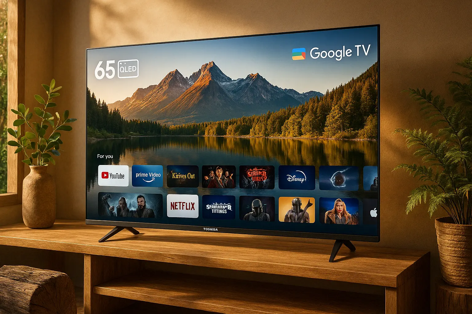 Smart TV QLED Toshiba 65C450NS: Imagem 4K, Google TV e Design Slim