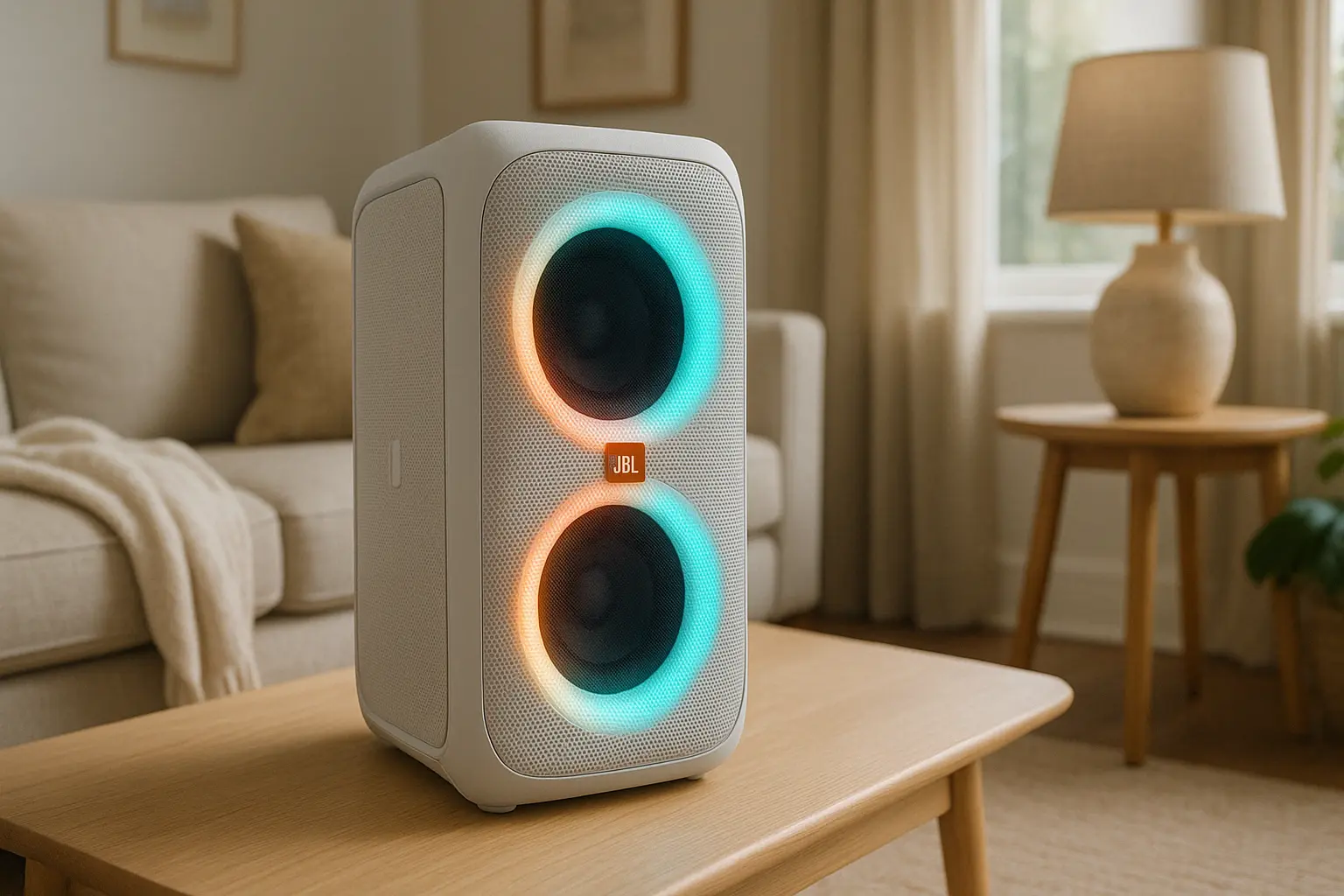 JBL Partybox Stage 320 Branca: Potência e Estilo para Suas Festas