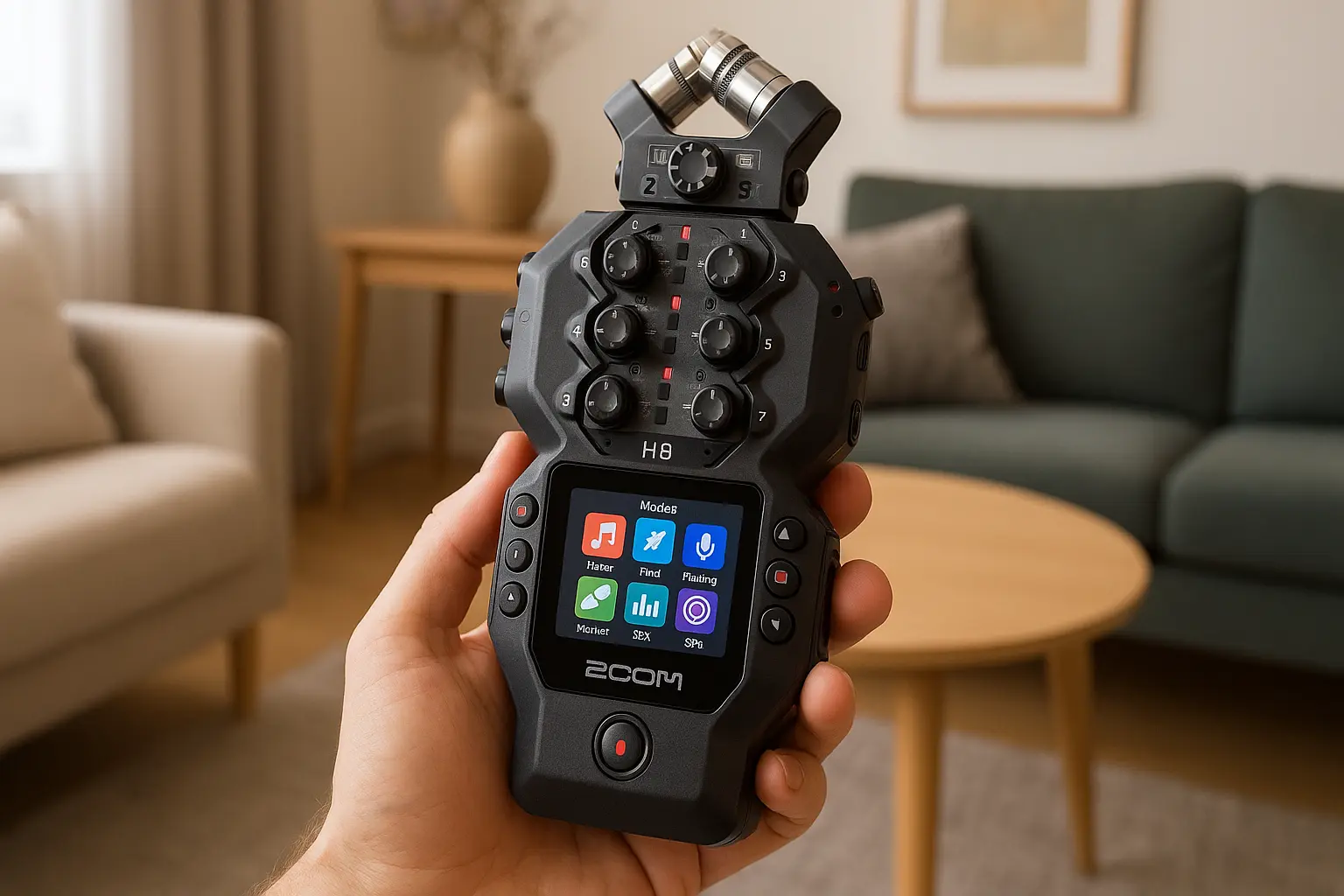 Zoom Gravador Portátil H8: Gravações Profissionais e Tela Touch