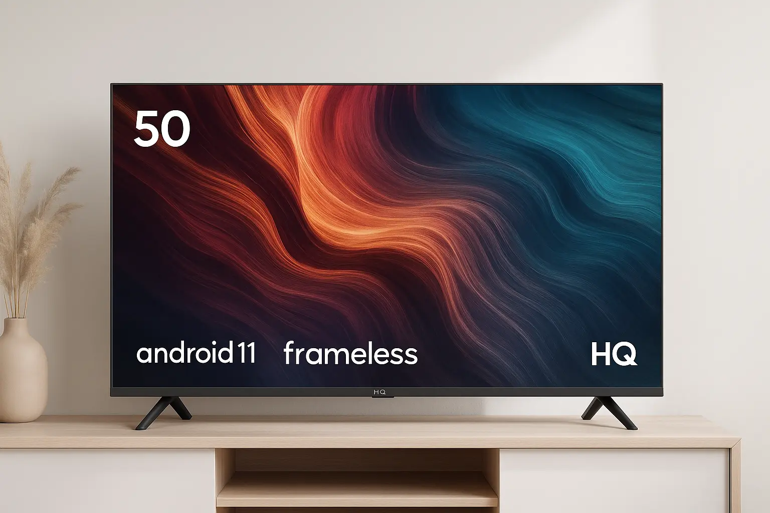 Smart TV HQ 50 4K: Android 11, Frameless e Wi-Fi