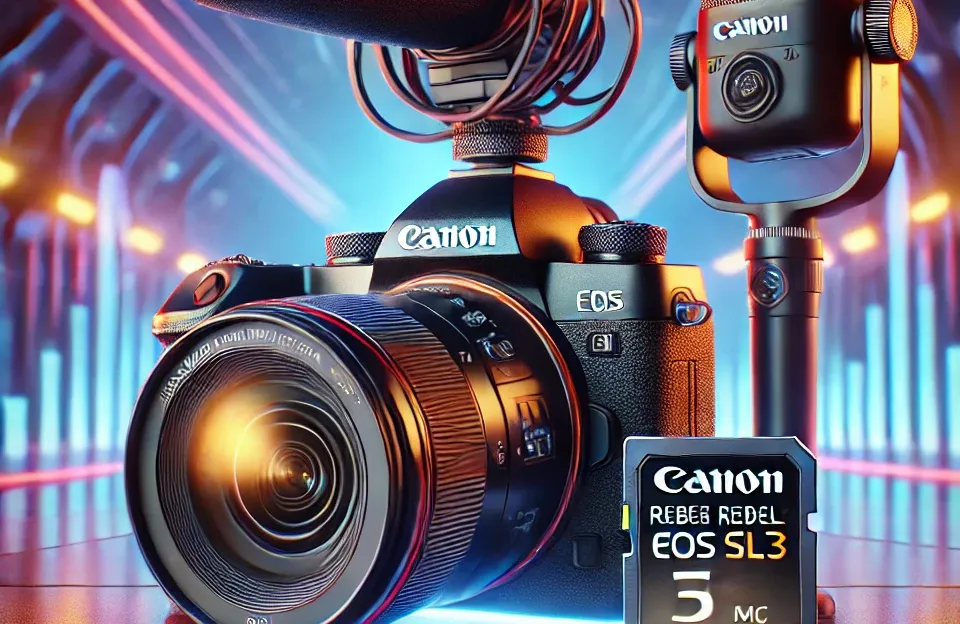 Canon Kit Criador de Conteúdo Pro: Câmera EOS Rebel SL3, Microfone e Cartão de Memória