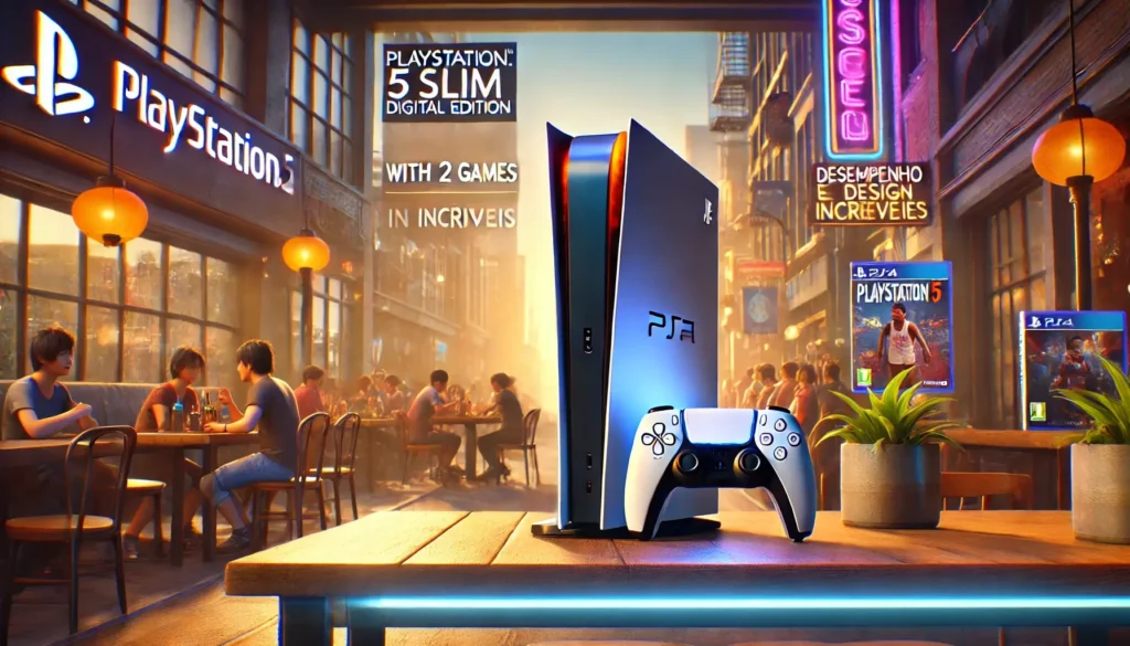 PlayStation®5 Slim Edição Digital com 2 Jogos: Desempenho e Design Incríveis
