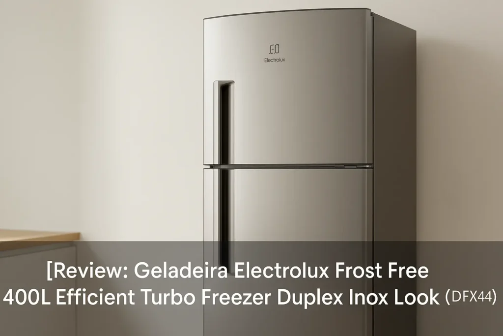 Geladeira Electrolux Frost Free 400L Efficient Turbo Freezer Duplex Inox Look (DFX44) 127V