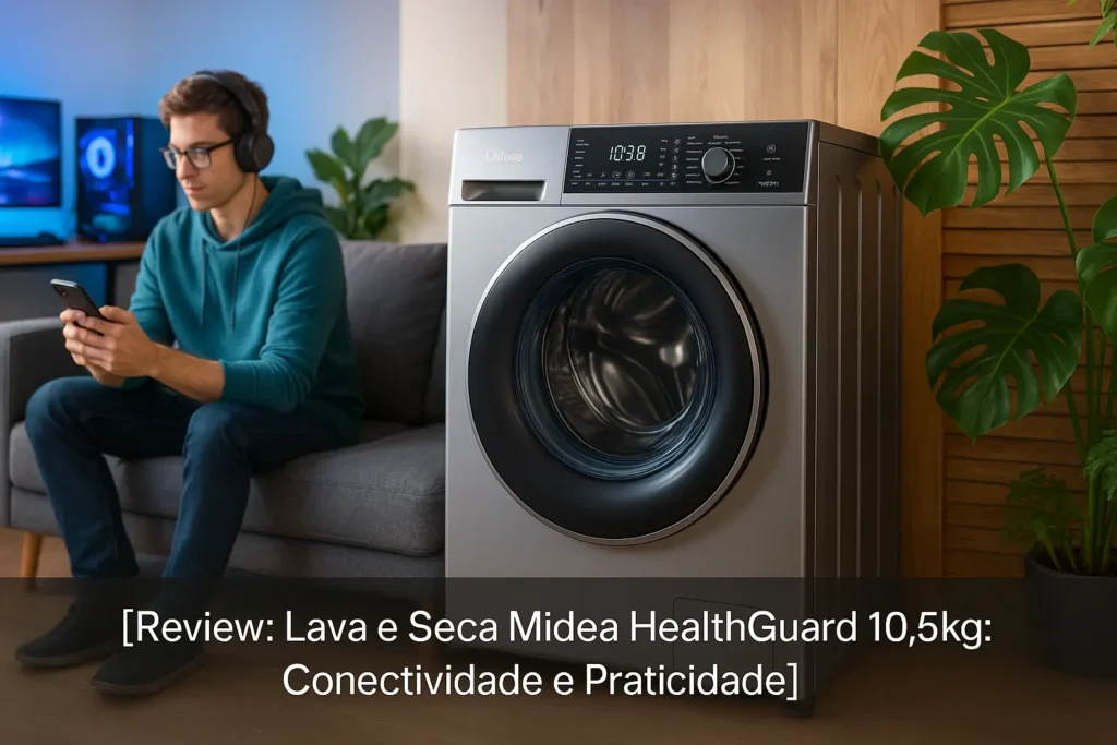 Lava e Seca Midea HealthGuard 10,5kg: Conectividade e Praticidade