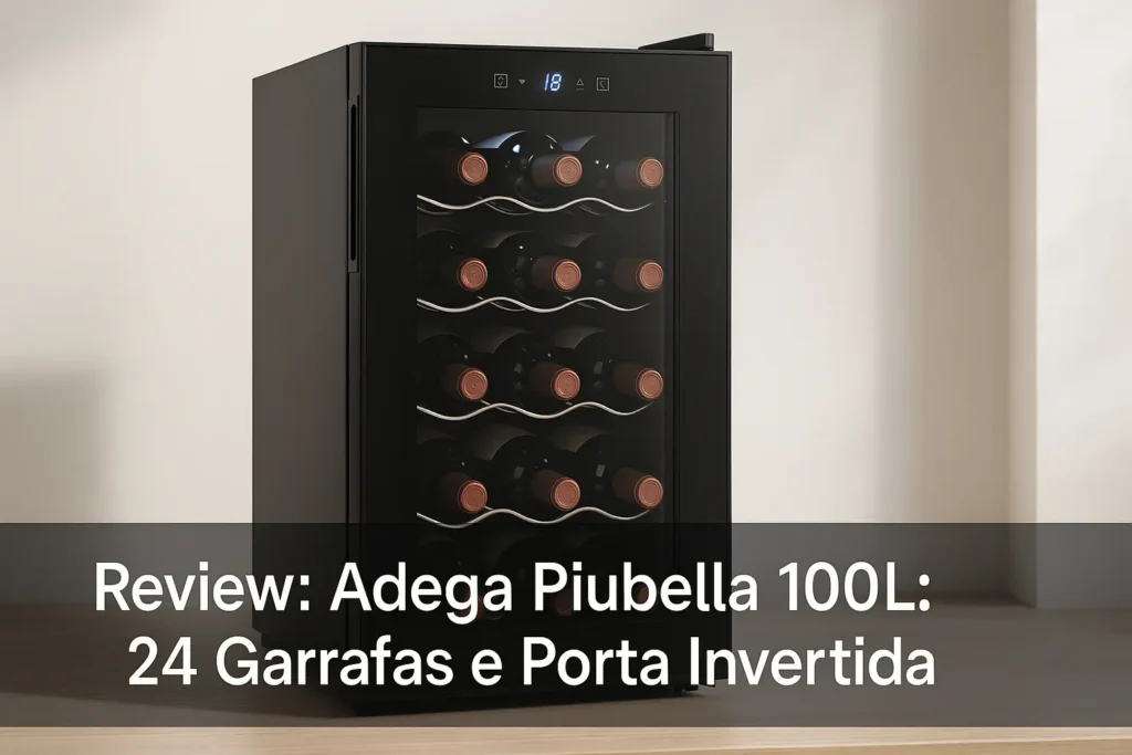 Adega Piubella 100L: 24 Garrafas e Porta Invertida