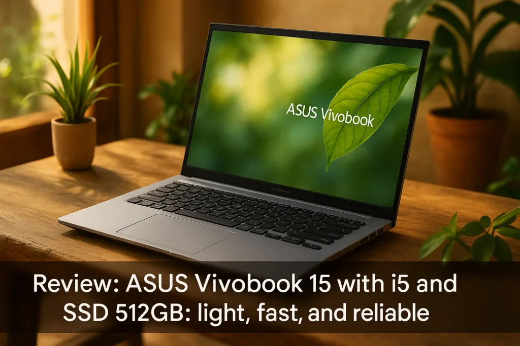 Notebook ASUS Vivobook 15 com i5 e SSD 512GB: leve, rápido e confiável