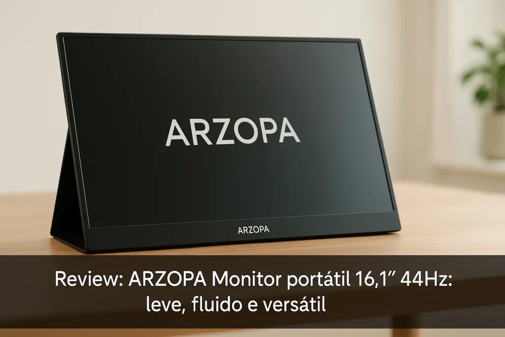 ARZOPA Monitor portátil 16,1'' 144Hz: leve, fluido e versátil